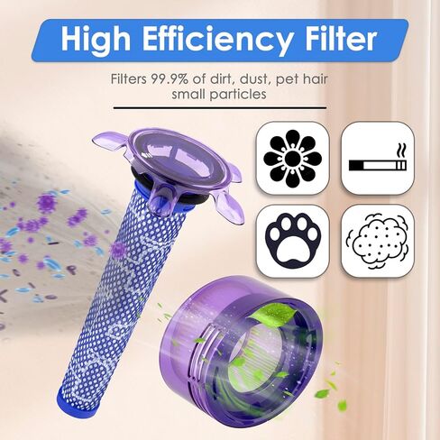 (3 عبوات) مجموعات بديلة محمولة للسيارة والقارب لمرتبة Dyson V8 Animal Extra SV25، SV10، SV11، V8 FOCUS، V7 SV37، قطعة بديلة #965661-05&967478-05، 1 فلتر مسبق، 1 فلتر لاحق، 1 فرشاة تنظيف in Kuwait