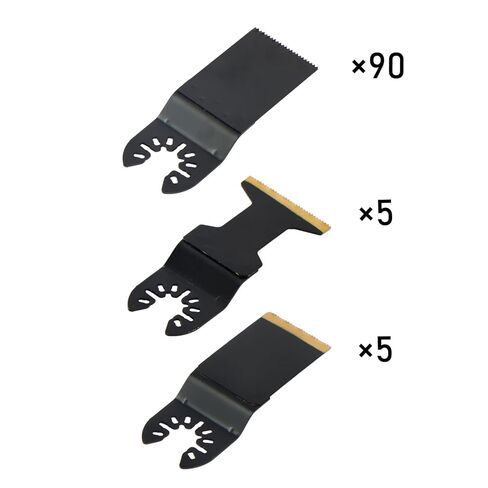 findmall Oscillating Saw Blade Set-100Pcs, Titanium Alloy, Fit for Wood Metal Plastic Cutting, Compatibility with Most of Oscillating Multi-Tools in Kuwait