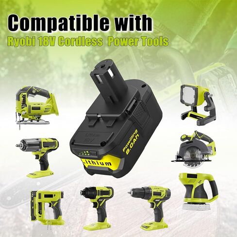 2 حزمة ترقية 8000 مللي أمبير استبدال لبطارية ryobi 18 فولت متوافقة مع بطارية ryobi 18 فولت P108 P102 P103 P104 P105 P107 P109 P122 P190 in Kuwait