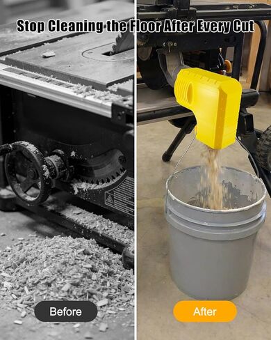 Dust Port Adapter Compatible with DeWalt DWE7485 Table Saw, Tool-Free Installation Dust Collection Accessory with Bucket Hanging Design, Efficient Dust Removal, Yellow in Kuwait