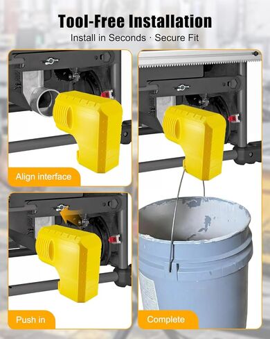 Dust Port Adapter Compatible with DeWalt DWE7485 Table Saw, Tool-Free Installation Dust Collection Accessory with Bucket Hanging Design, Efficient Dust Removal, Yellow in Kuwait
