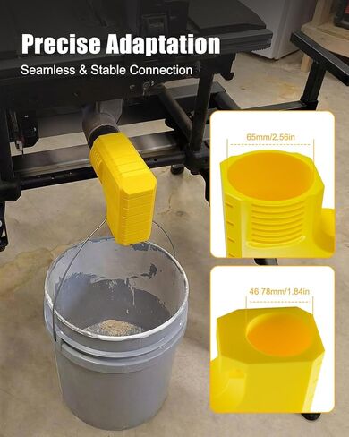 Dust Port Adapter Compatible with DeWalt DWE7485 Table Saw, Tool-Free Installation Dust Collection Accessory with Bucket Hanging Design, Efficient Dust Removal, Yellow in Kuwait