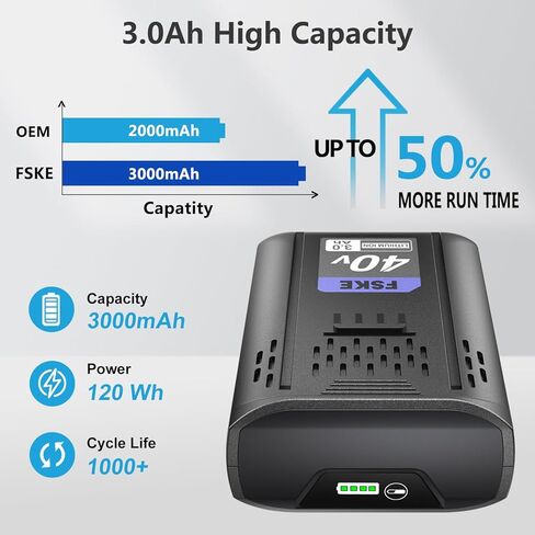 استبدال FSKE لبطارية Kobalt 40V 3.0Ah Lithium KB340-06 KB440-06 KB540-06 KB640-06، متوافق مع أدوات الطاقة Kobalt 40 Volt max in Kuwait