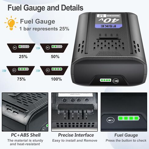 استبدال FSKE لبطارية Kobalt 40V 3.0Ah Lithium KB340-06 KB440-06 KB540-06 KB640-06، متوافق مع أدوات الطاقة Kobalt 40 Volt max in Kuwait