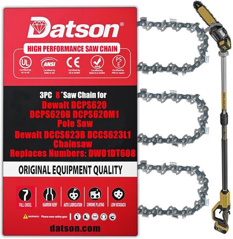 3PC 8 Inch Pole Saw Chain for Dewalt DCPS620B DCPS620M1 Chainsaw, 8" Chain DCCS623B DCCS623L1,8 Inch DeWalt Pole Saw Chain for DCPS620,Craftsman CMZCSC8, Troy-Bilt 753-05592 & More in Kuwait