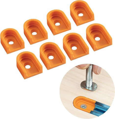 POWERTEC T-Track End Caps, Drop-in T-Track Channel Covers for 3/4" × 3/8" Grooves, Compatible with 1/4" & 5/16" T-Bolts, Modular System for Jigs, Router Tables, and Workbenches, 8PK (72352) in Kuwait