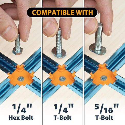 POWERTEC T-Track End Caps, Drop-in T-Track Channel Covers for 3/4" × 3/8" Grooves, Compatible with 1/4" & 5/16" T-Bolts, Modular System for Jigs, Router Tables, and Workbenches, 8PK (72352) in Kuwait