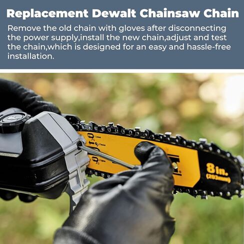 8 Inch Polesaw Chain Replacement for Dewalt DCPS620B,DCPS620M1,DCCS623B,DCCS623L 20V Chainsaw,DWO1DT608 Chainsaw Chain,34 Drive Links .043" Gauge 3/8" LP Pitch (3 Pack) in Kuwait
