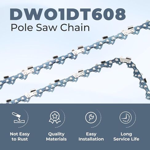 8 Inch Polesaw Chain Replacement for Dewalt DCPS620B,DCPS620M1,DCCS623B,DCCS623L 20V Chainsaw,DWO1DT608 Chainsaw Chain,34 Drive Links .043" Gauge 3/8" LP Pitch (3 Pack) in Kuwait