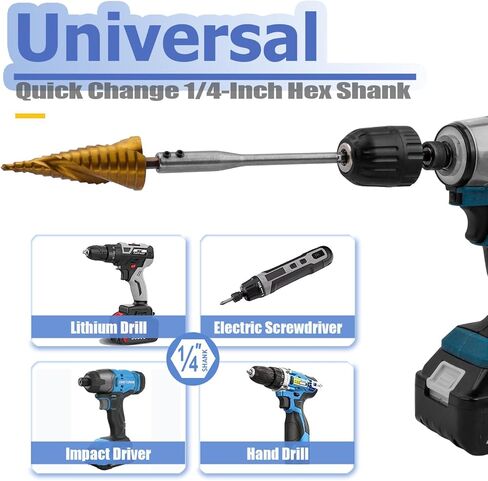 Mesee 2 Pieces 1/4 Extension Drill Bit Set for Round Shank Drill Bits, 150mm & 300mm Extra Long Wood Spade Bit Extension with Allen Keys Forstner Bits Holder Extension Rod with 1/4 Hex Shank in Kuwait