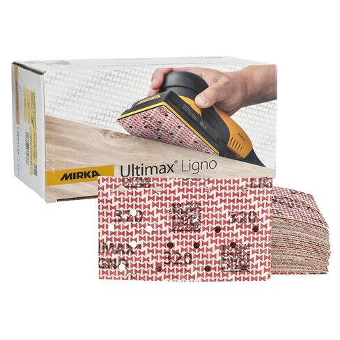 Mirka Ultimax Ligno 3" x 5" Hook and Loop Sandpaper Sheets – Grit P220 Sand Paper for Wood, Sanding Paper for Surface Preparation and Furniture Finishing - Durable Sanding Pads - 50-Pack in Kuwait