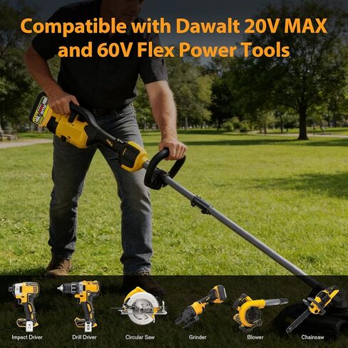 12.6Ah 20V/60V FLEX MAX Compatible with Dewalt Lithium Ion Battery and Charge Combo, with High Capacity Batteries 60 Volt Baterías DCB606 DCB609 DCB612 DCB615(2 Pack MAX 12.6Amp 60Volt Combo) in Kuwait