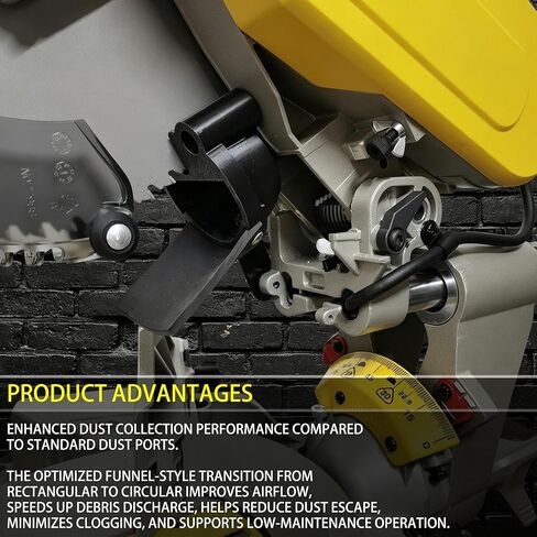 Miter Saw Dust Collection Adapter, Vacuum Hose Connector, Dust Collection Upgrade Compatible with DWS779/DWS780, Thickened Rubber Baffle, Improved Dust Port for 12-Inch Sliding Miter Saw Accessory in Kuwait