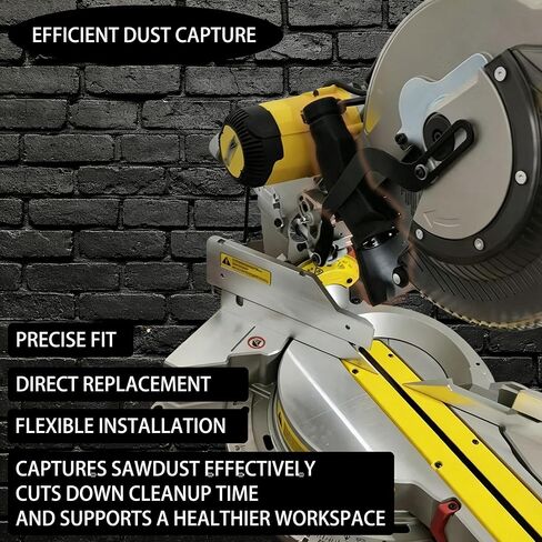Miter Saw Dust Collection Adapter, Vacuum Hose Connector, Dust Collection Upgrade Compatible with DWS779/DWS780, Thickened Rubber Baffle, Improved Dust Port for 12-Inch Sliding Miter Saw Accessory in Kuwait