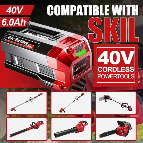 40V 6.0Ah Replacement Battery for SKIL PWRCore 40V Battery PWR CORE 40 Lithium Battery BY8708C-01 BY8723C-00, Compatible with SKIL PWRCore 40Volt Cordless Power Tools in Kuwait
