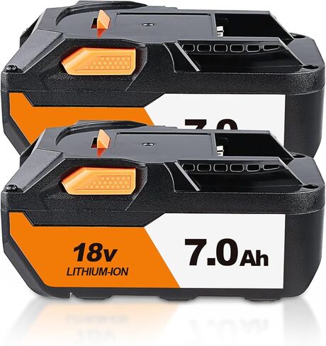 2 حزمة R840087 7000 مللي أمبير استبدال لبطارية Ridgid 18 فولت متوافقة مع بطارية Ridgid R840086 R840085 R840083 R840088 AC840085 AC840086 بطارية ليثيوم أدوات لاسلكية مع مؤشر LED in Kuwait