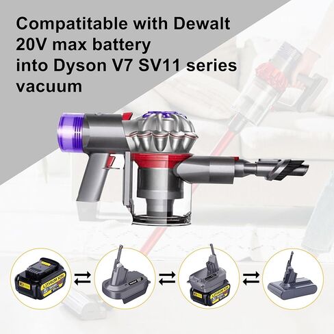 DM18DSV7V8 محول محول البطارية تحويل ديوالت DCB205 20 فولت بطاريات ليثيوم أيون ميلووكي M18 18 فولت بطارية لبطارية V7 V8 V7/V8 الحيوان موتورهيد المطلق مكانس لاسلكية in Kuwait