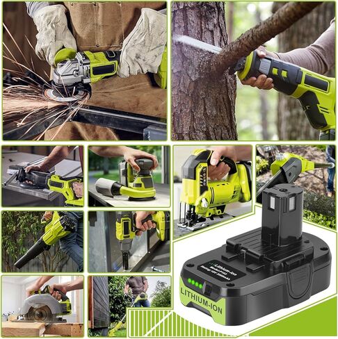 2 حزمة بطارية P102 18 فولت مع مجموعة شاحن P117 متوافقة مع بطارية RYOBI 18 فولت P103 P104 P105 P108 P197 P189 PBP005 أدوات كهربائية لاسلكية in Kuwait