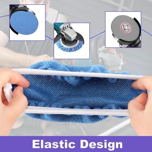 40 PCS Polishing Bonnet Pads,9 to 10 Inches Buffer Pads Bulk,Car Polisher Pad Bonnet,Car Buffer Bonnets,Buffing Pad Cover for Cleaning and Polishing,Mix Pack 24 Microfiber,8 Non-Woven,8 Woolen in Kuwait