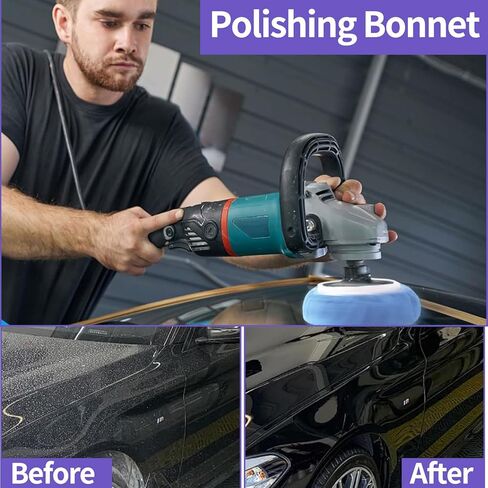 40 PCS Polishing Bonnet Pads,9 to 10 Inches Buffer Pads Bulk,Car Polisher Pad Bonnet,Car Buffer Bonnets,Buffing Pad Cover for Cleaning and Polishing,Mix Pack 24 Microfiber,8 Non-Woven,8 Woolen in Kuwait