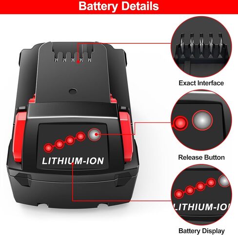 Worthmah 2 حزمة 5.0Ah 18V بطاريات وشاحن استبدال لبطارية ميلووكي M18 48-11-1850، متوافق مع m18 ميلووكي شاحن البطارية كومبو 48-11-1860 48-11-1815 48-11-1820 48-11-1828 in Kuwait
