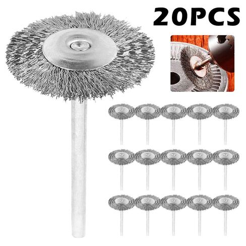 20Pcs Wire Brush T-Shaped Stainless Steel Wire Brush Scratch Free Flexible Abrasive Wire Wheel Drill Attachment Kit for Removing Rust Paint Polishing Deburring in Kuwait
