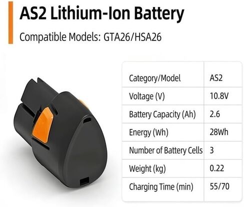 2600mAh 10.8V Replacement Battery Compatible with STIHL Tools, for AS2 HSA 26 GTA 26 Cordless Shrub & Grass Shears in Kuwait