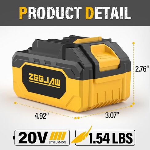 بطارية ليثيوم ZEGJAW 20V 1-Pack 4.0Ah لأدوات الطاقة اللاسلكية في الحديقة in Kuwait