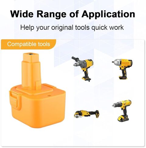 PDstation 2Pack 4800mAh DC9071 بطارية Ni-Mh بديلة لبطارية Dewalt 12v DW9072 DC9071 DE9037 DE9071 DE9072 DE9074 DE9075 152250-27 متوافقة مع أداة الطاقة اللاسلكية لبطارية Dewalt 12 فولت in Kuwait