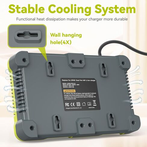 TREE.NB OP401 40V استبدال شاحن سريع مزدوج المنافذ لشاحن Ryobi 40V متوافق مع Ryobi 40Volt OP4040 OP4026 OP4026A OP4050A OP40601 OP40602 OP4030 OP4015 OP40201 in Kuwait