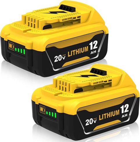 Extra-large Capacity 20V 12.0Ah Battery Li-ion Replacement for Dewalt 20V Battery DCB206 DCB203 DCB201 DCB204 Compatible with Dewalt 20 Volt Battery DCD985B Power Tools with LED Indicator ( 2PC ) in Saudi Arabia