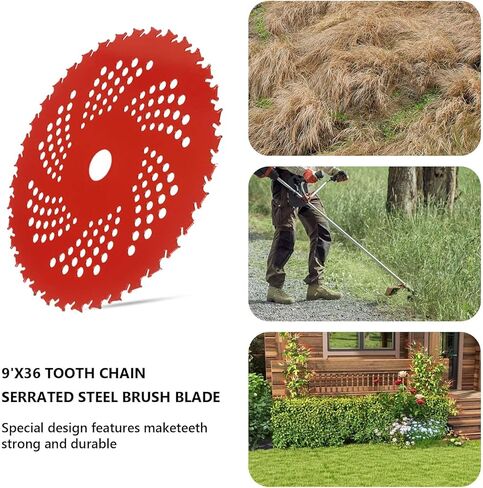 9" x 36 Teeth Carbide Tipped Blades, 9" x20T Carbon Steel Round Chainsaw Tooth Brush Blades, 10" x 3 Teeth Carbon Blades with Universal Adapter Kit fit for Brush Cutter Trimmer Weed Eater in Saudi Arabia