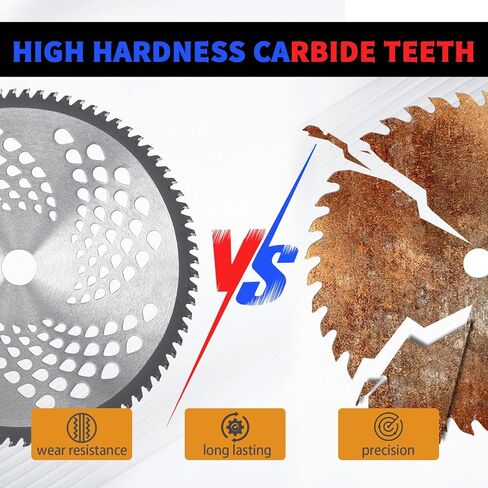 9" x 20T Chainsaw Tooth Brush Cutter Blades, 9" x 36 Teeth Carbide Tipped Blades, 10" x 80T Carbide Tip Blades,Trimmer Blades,1'' / 2.54MM Arbor Size (3 Blades with Adaptor Kits) in Saudi Arabia