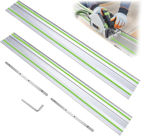 سكة توجيه منشار المسار 110 بوصة لمنشار Festool، مسار سكة حديد 55 بوصة × 2 مع موصلات لـ Festool TS-55/75/60، سكة توجيه FS-1400/2، نظام عالي التحمل لقطع النجارة الدقيقة والأطول in Kuwait
