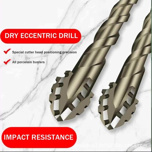 3pcs Carbide Tipped Sawtooth Eccentric Drill Bits, Hex Shank for Ceramic Tile, Cast Iron, Glass, Marble, Concrete, Dry Drilling Tool in Kuwait