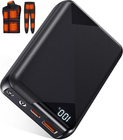 Glaais 12V 7.4V 5V 18400mAh Heated Jacket Battery Pack Compatible with Milwaukee, Heated Vest Battery Pack for ORORO, LED Power Bank for Heated Jacket with DC/USB-A/USB-C (Not for Dewbu) in Saudi Arabia