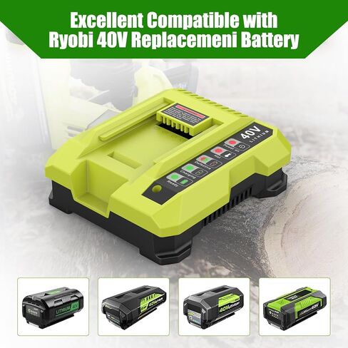 40 فولت 6.5 أمبير استبدال لبطارية Ryobi 40 فولت ومجموعة الشاحن المتوافقة مع بطارية Ryobi 40 فولت OP4026 OP40601 OP4050A OP4040 OP4030 OP4050 مع شاحن OP401 40 فولت in Kuwait