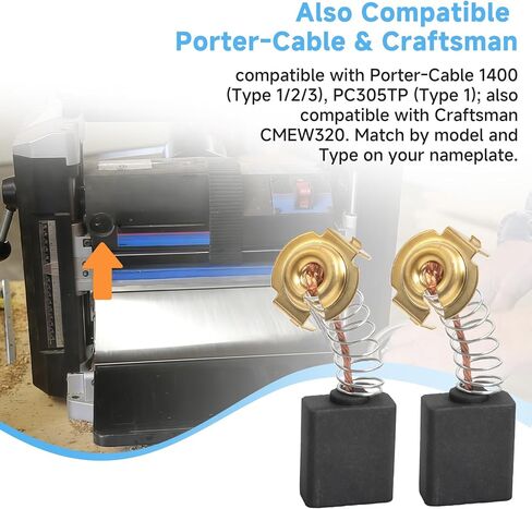 4 عبوات من فرش محرك الكربون 1313113 متوافقة مع كابل Porter 1400 PC305TP، Craftsman CMEW320، متوافقة مع Delta 22-540 22-560 22-565 22-580 34-080 34-670 36-600 36-610 TP300 TP305 TP400LS TS300 in Kuwait