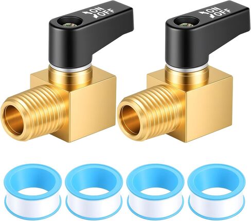 Air Compressor Valve with Thread Seal Tape, Brass Ball Type Drain Valve 1/4" NPT Male Air Compressor Accessories (6Pcs) in Kuwait