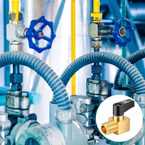 Air Compressor Valve with Thread Seal Tape, Brass Ball Type Drain Valve 1/4" NPT Male Air Compressor Accessories (6Pcs) in Kuwait