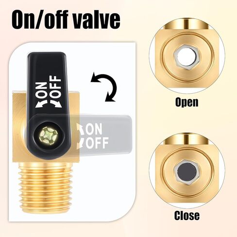 Air Compressor Valve with Thread Seal Tape, Brass Ball Type Drain Valve 1/4" NPT Male Air Compressor Accessories (6Pcs) in Kuwait