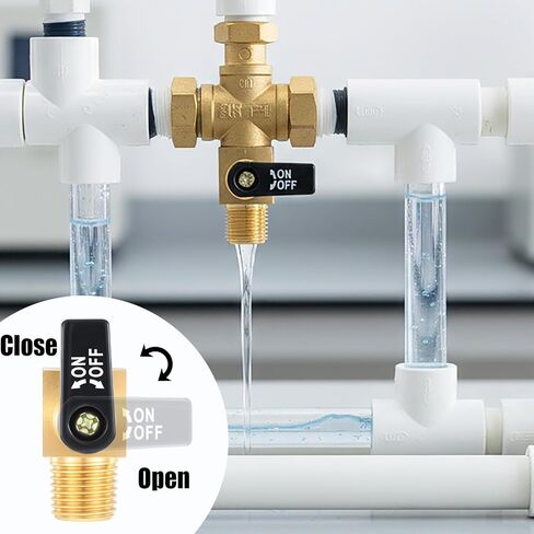 Air Compressor Valve with Thread Seal Tape, Brass Ball Type Drain Valve 1/4" NPT Male Air Compressor Accessories (6Pcs) in Kuwait