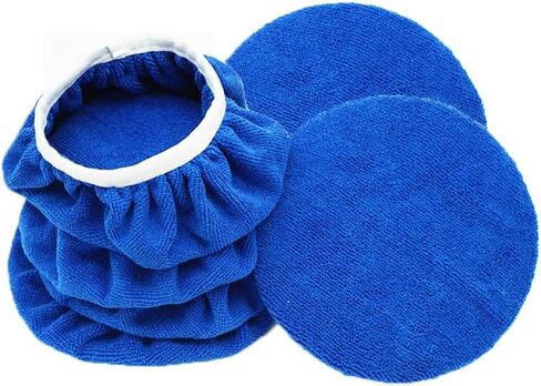 6 PCS 9-10 Inch Car Buffing Pads, Soft Microfiber Polishing Bonnet Buffing Pad Cover for Car Detailing, Waxing and Polishing in Saudi Arabia