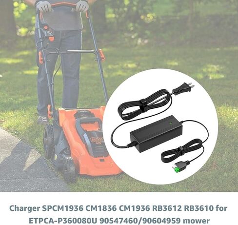 شاحن متوافق مع بلاك ديكر للطراز ETPCA-P360080U 90547460 90604959 نماذج جزازة العشب SPCM1936 CM1836 CM1936 RB3612 RB3610 in Kuwait