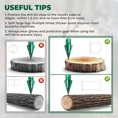 50mm Log Splitting Drill Bit with Anti-Stuck Tech, Heavy-Duty Firewood Splitter Wet & Dry Wood | S-DS-Pl-us/S-DS-Max Compatible | Quick-Change Detachable Head in Kuwait