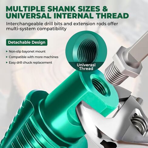 50mm Log Splitting Drill Bit with Anti-Stuck Tech, Heavy-Duty Firewood Splitter Wet & Dry Wood | S-DS-Pl-us/S-DS-Max Compatible | Quick-Change Detachable Head in Kuwait