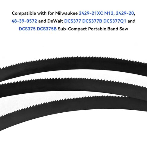 27 Inch Bandsaw Blades 10/14 TPI for DeWalt DCS377 DCS375 Sub-Compact Portable Band Saw, for Milwaukee Portable Band Saw Blade, 27'' x 1/2''x 0.02'' 10/14TPI,3 Pack in Kuwait