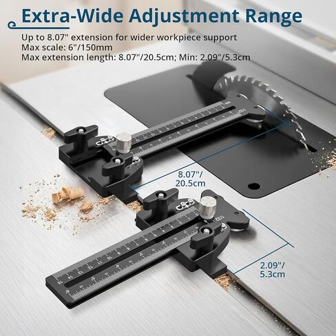 Thin Rip Jig for Table Saw, Precision Thin Rip Guide with Dual One-Way Rollers for No Kickback, 8.07" Adjustable Table Saw Jig for Narrow Strip Cutting in Kuwait