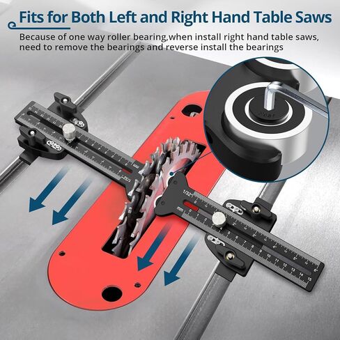 Thin Rip Jig for Table Saw, Precision Thin Rip Guide with Dual One-Way Rollers for No Kickback, 8.07" Adjustable Table Saw Jig for Narrow Strip Cutting in Kuwait