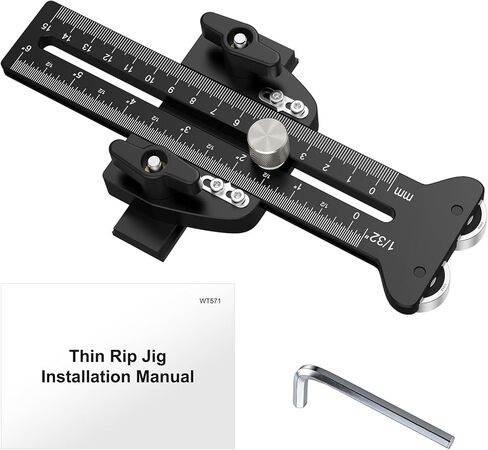 Thin Rip Jig for Table Saw, Precision Thin Rip Guide with Dual One-Way Rollers for No Kickback, 8.07" Adjustable Table Saw Jig for Narrow Strip Cutting in Kuwait